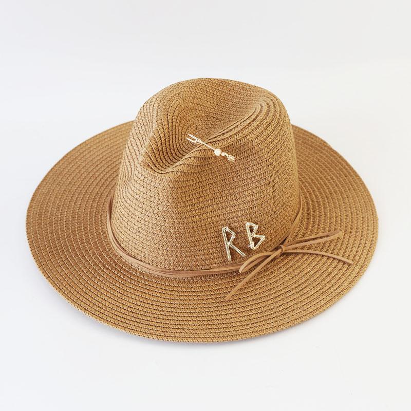 2025 New Summer Sun Hats Ladies Fashion Girl Straw Hat Beach Hat Casual Grass Jazz Top Panama Hat Womens Bone Visor Cap