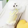 Spring Summer Puppy Dress Hem Striped Layered Pleated Collar Embroidered Print Doll Letters Sweet Contrast Color Dog Costume for