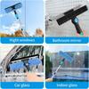 Glass Wiper Window Cleaning Tool Set Screen Cleaning Window Squeegee Microfiber Scrubber Scale Remover Glass Cleaner with Extension Pole Adjustable