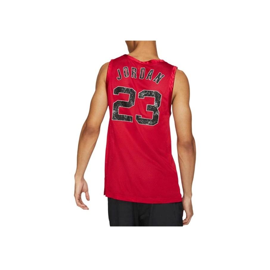 Jordan Trendiger Rundhals-Pullover Buchstaben-Zahlen-Print Ärmelloses Basketballtrikot Unisex-Trikot Rot CZ2499-687