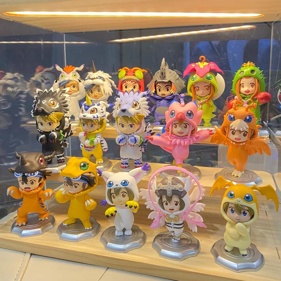 Hot 8Pcs/set Digimon Adventure Anime Figure Cosplay Costume Model PVC Collection Ornaments Statue Dolls Birthday Toy Gifts Gifts