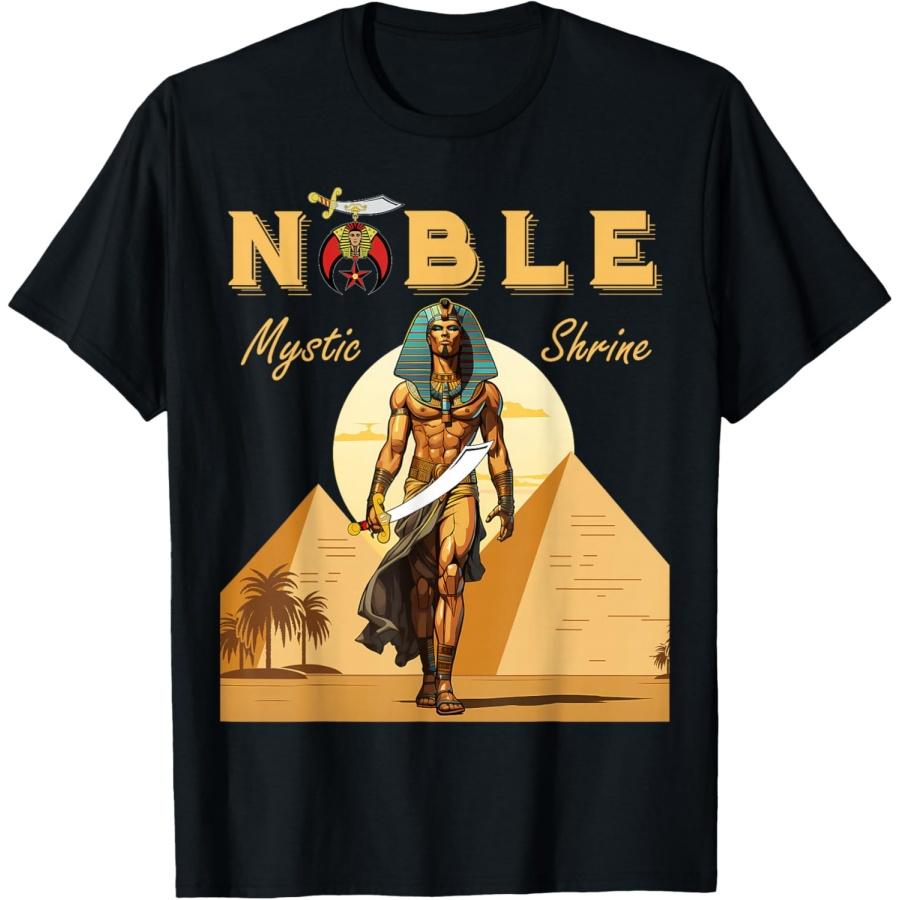 Shriner Noble Mystic PHAraoh King Muscular Pyramids Masonic T-Shirt XXXXXL чёрный