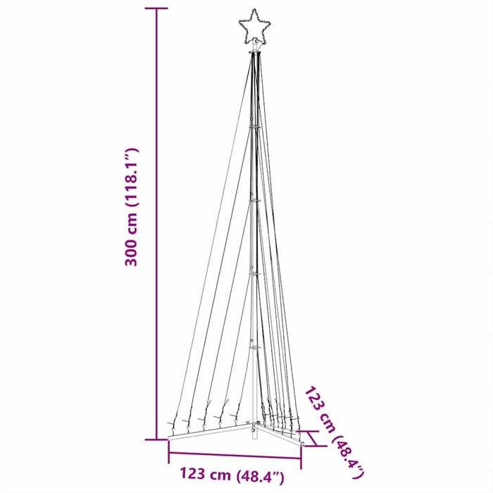 VidaXL Sapin de Noël à LED 495 LED colorées 300,5 cm, lumière de Noël, lumière de Noël LED, lumière de Noël extérieure, 4016439