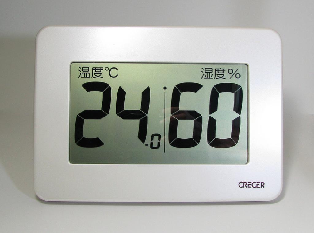 Cresel Screen Digital Medium CR-3000W Ultra-Large Thermometer/Hygrometer, White,