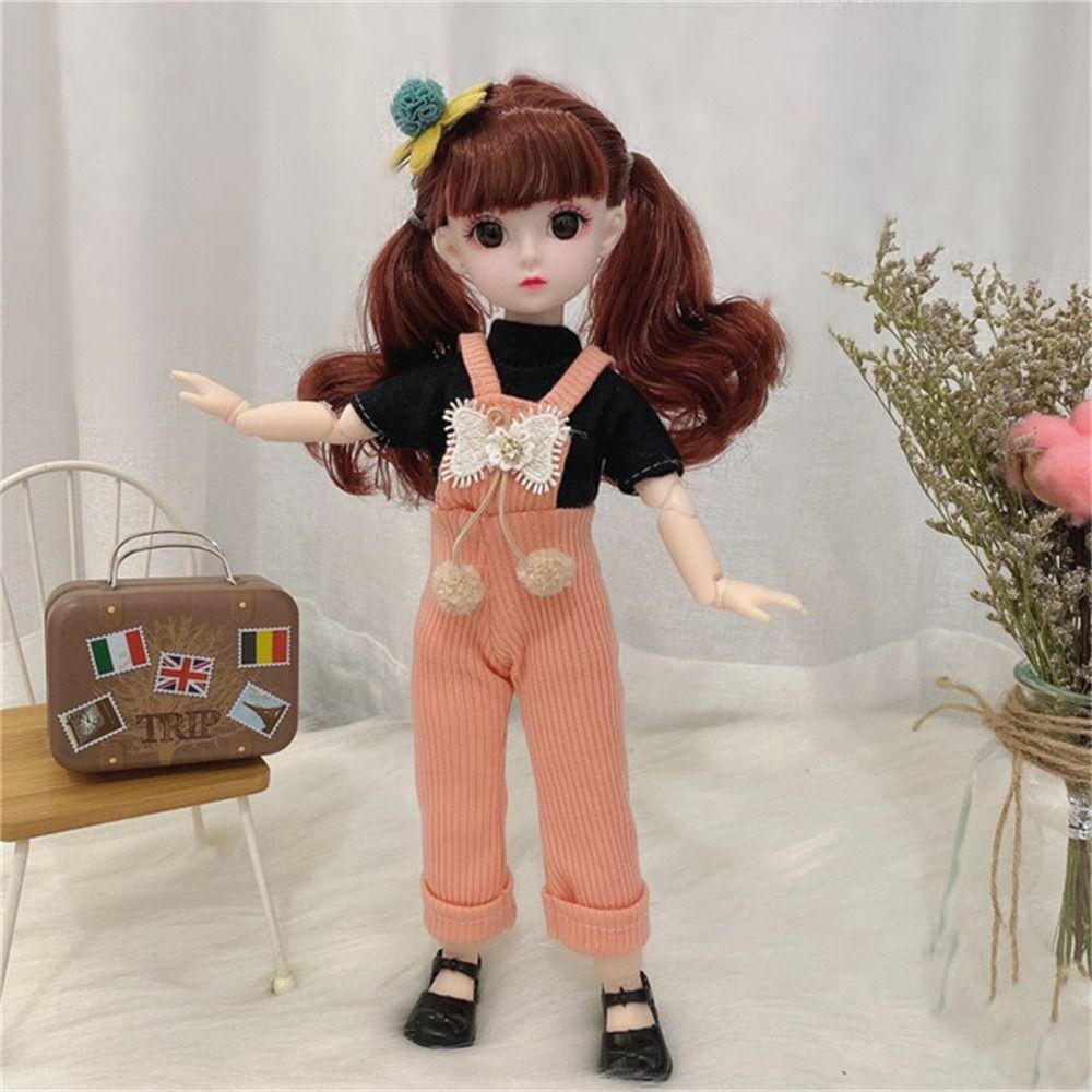 Brown Eyes Girl's Dress Dolls with Clothes Shoes Doll Girl Toy 30cm Bjd Doll  Girl Toys