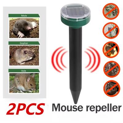 2/1 STÜCKE Solar Ultraschall Elektronischer Mäuseabwehr Schlangenabwehr Insektenabwehr Hochleistungsvibration Eingebauter Akku IP64 Sonnenaufladung