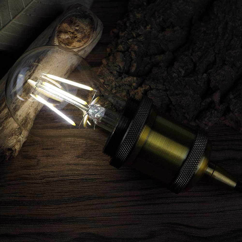 Dimmable 6W Vintage LED Edison Bulb 4000K Daylight White A19 /A60 LED Light Bulbs 600LM Led Filament Bulb 60W Equivalent E26 Medium Base Clear Glass