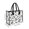 Halloween Witch Bat Print Canvas Tote Bag Portable Daily Shopping Shoulder Handbag