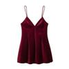 2024 Winter French Spicy Style Sexy Deep V-Neck Velour Sleeveless Slimming Dress