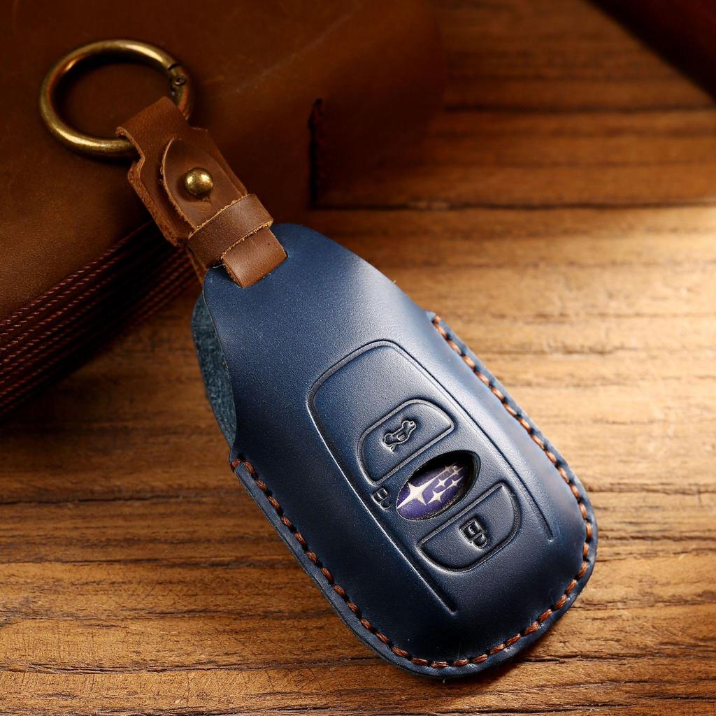 Genuine Leather Subaru Key Case for Forester, XV, Outback, Legacy, and BRZ