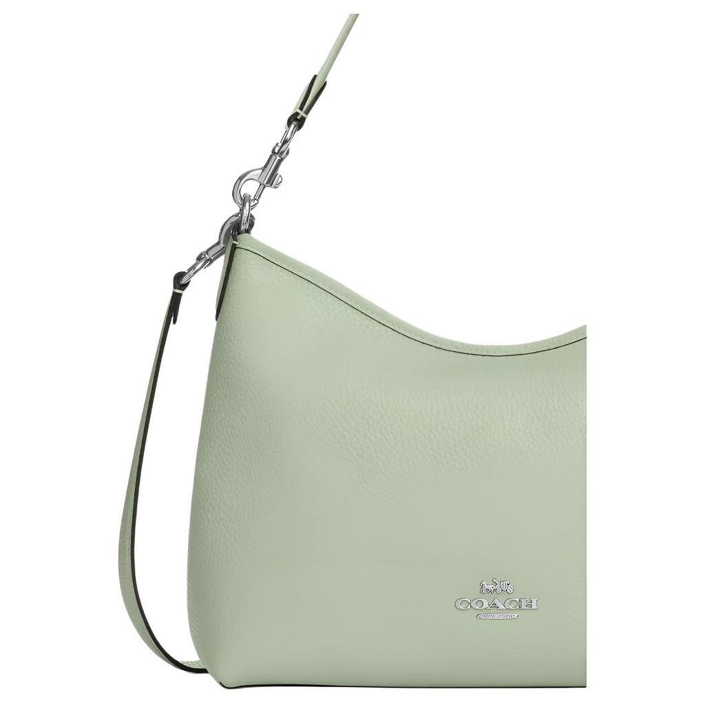 Coach Laurel Soft Litchi Grain Leather With Print Coated Canvas Shoulder Bag Large Women's Green CBH82-SVY6O