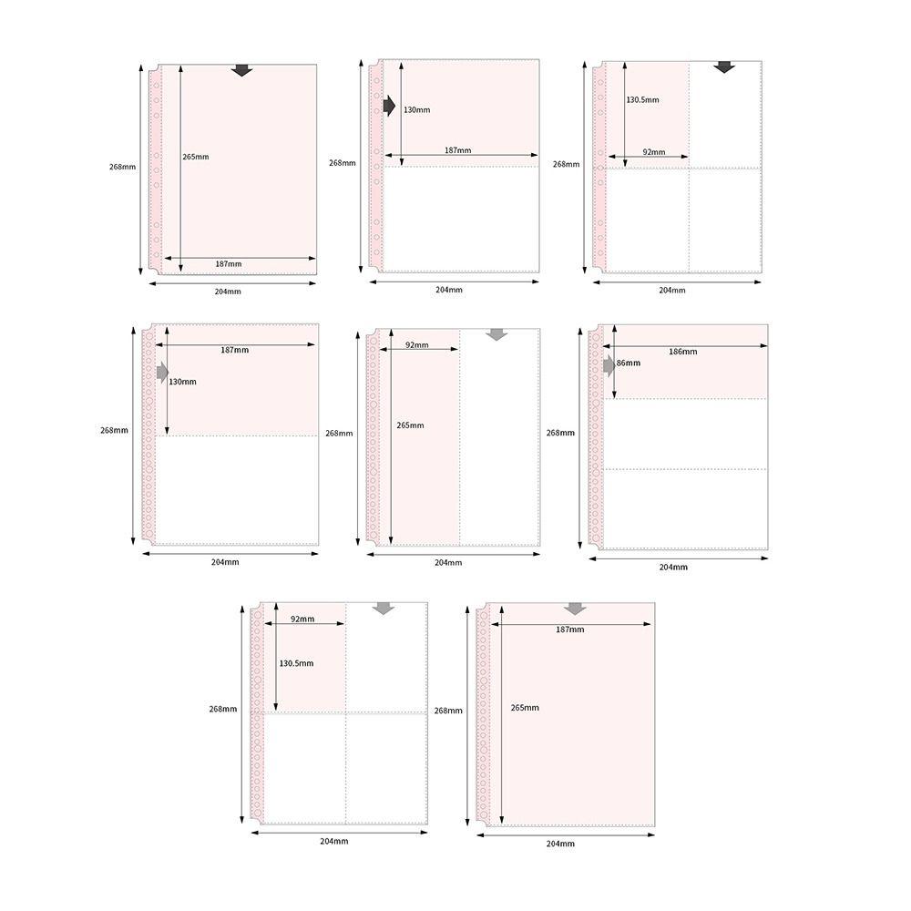 Pagine interne Raccoglitore per carte B5 Raccoglitore per fotocard Fogli PP Trasparente Senza Acidi Tasche Multiple Custodie Custodie per Album Fotografico