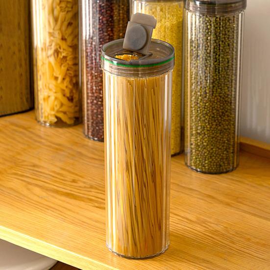 Circular Compact Noodle Box Food-Grade Plastic Sealing Moisture-Proof Design Large Capacity Transparent Storage Container