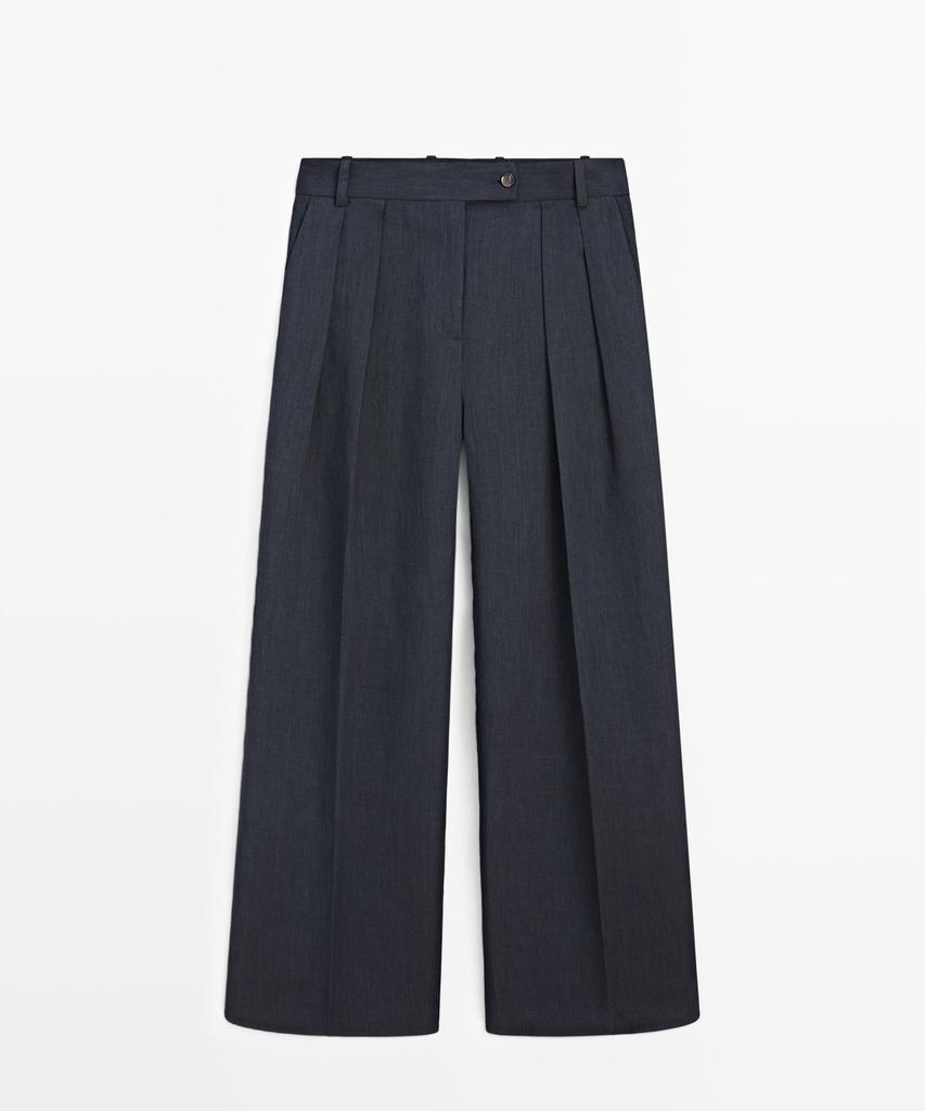 Masimodutti Melange Linen Suit Pants