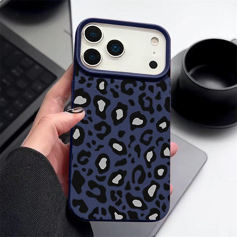 Leopard Patterned Phone Case For iPhone 17e 17 Pro Max 16 15 14 13 Pro Max 16e 11 Shockproof Soft TPU Leather Texture Back Cover
