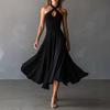 Black European & American Style High-End Formal Women's Dress