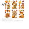 Seasonal Window Decals for Stores 6 Sheets Autumn Harvest Stickers Thanksgiving Cartoon Static Cling Decorations with Party Pumpkins Maple