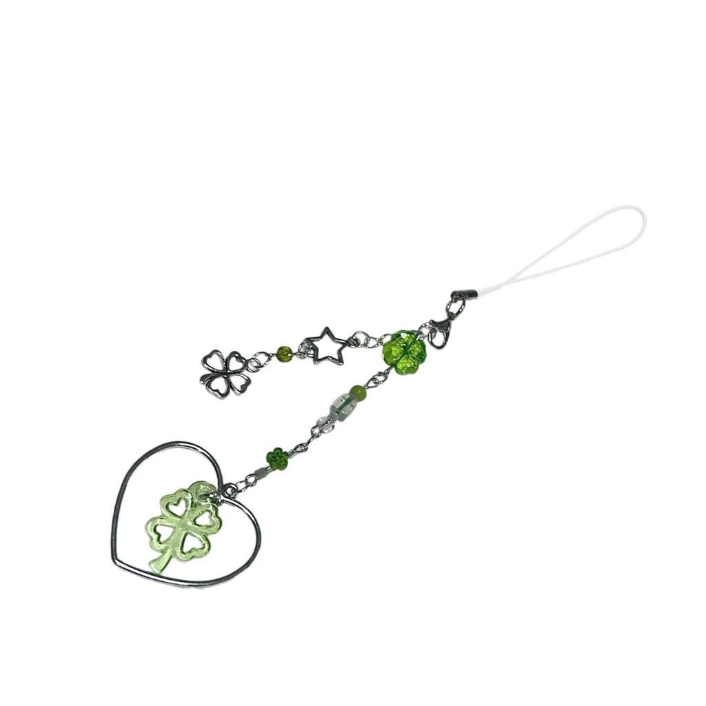 Handmade Phone Charm Keychain Beaded Keyring Bag Pendant Fashion Accessory Personalized Present Bring Luck and Happiness