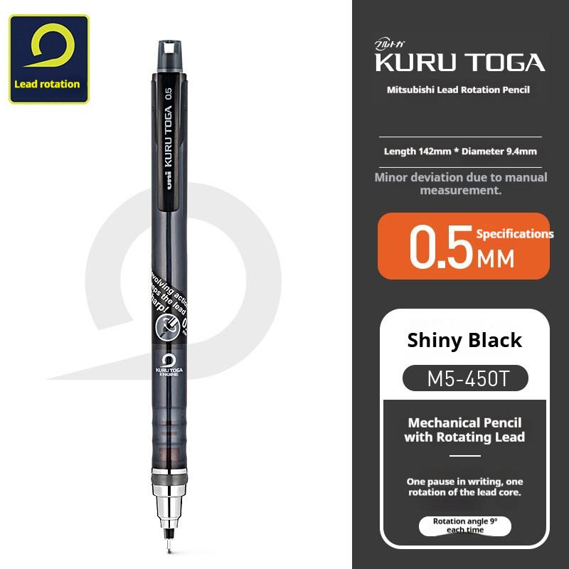 Uni-Mitsubishi Kuru Toga M5-450T Auto-Rotating Mechanical Pencil,0.5mm Transparent Grip with Precision Tip For Writing,Sketching