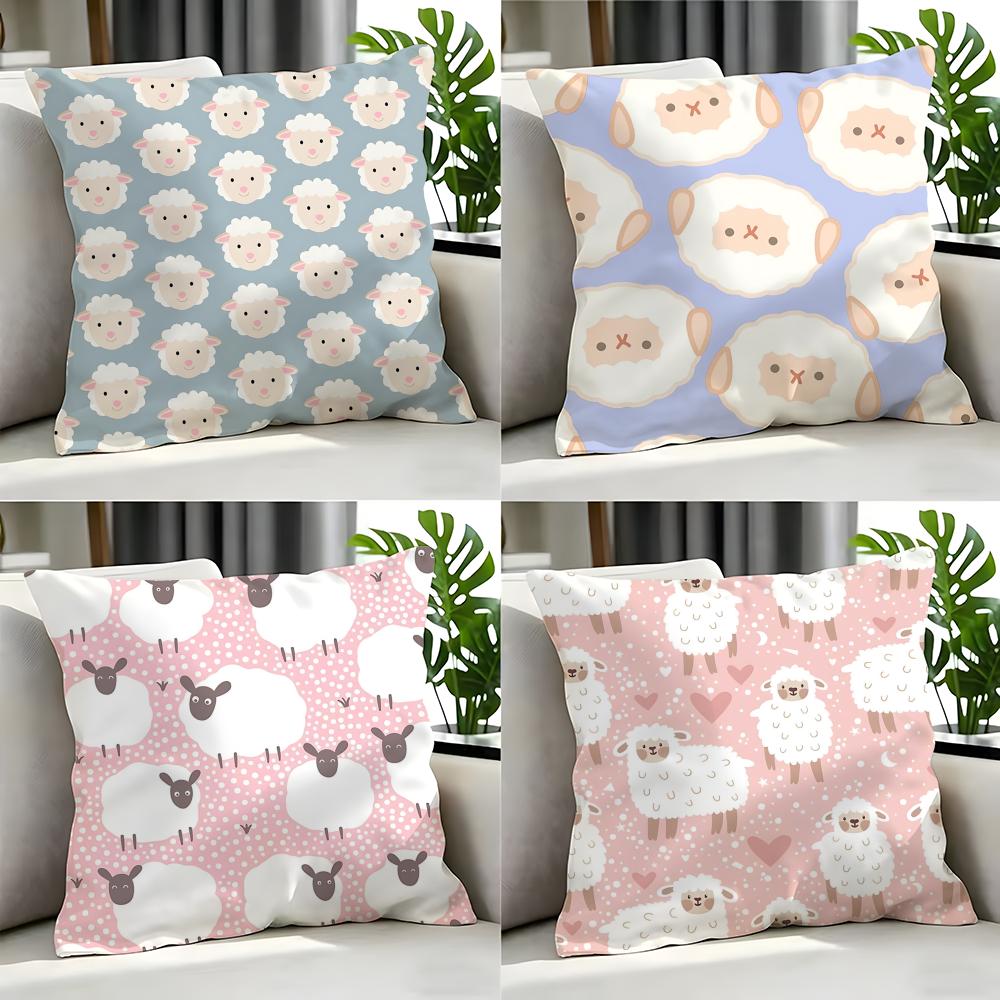 Cartoon ssheep Cushion Cover Cushion Cover Set Pcs x x x Pillowcase Decorative Sofa Home Decor