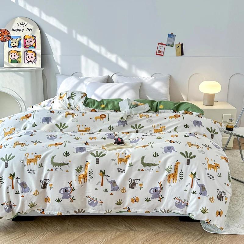 1Pc Printing Cotton Duvet Cover No filler,Breathable Skin Friendly Fabric Comfortable Plants and Flowers pattern,Bedroom Bedding