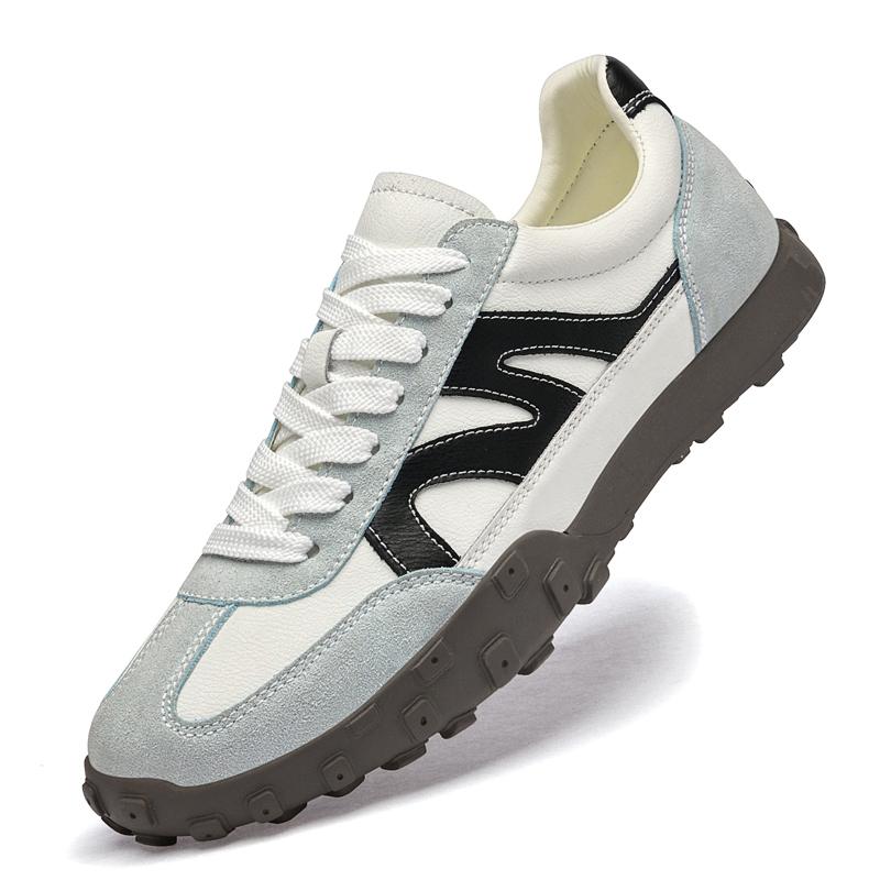 Fashion Vintage Genuine Leather Male Casual Shoes Lace Up All-match Male Flat Walking Shoes Luxury Men Trainers Designer Men Sneakers