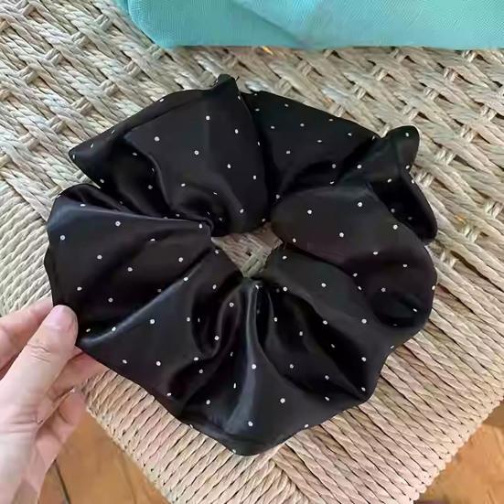 Hair Tie High Elasticity Extra Large Smooth Satin Hair Rope Dot Print Ponytail Holder Korean Style Hair Accessories
