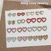 2Pcs 3D Loving Heart Shaped Nail Art Rhinestone Gems Charms Luxury Diamond Alloy Glitter Hearts Jewelry Nail Supplies Accessory