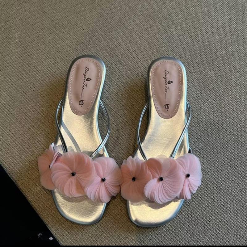 

Универсальные плоские туфли на одно плечо Женские тапочки на половину плеча Шлепанцы 40 серебряный