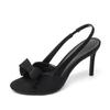 Sexy Summer Women Sandals Open Toe High Heels Thin Thick Heel Bow Backless Hollow Out Vintage Shoes Ladies