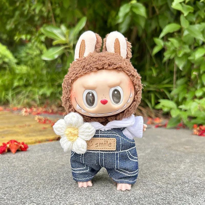 17cm Kawaii Labubu Lisa Stejné oblečení Pád v sérii Wild The Monsters Labubu Plyšová panenka Výměna oblečení DIY Sukně Hra Vlastní