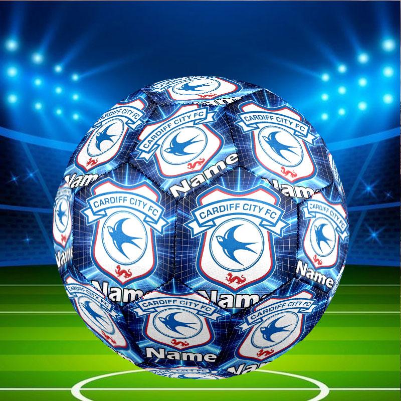 Custom Name Personalized Cardiff City FC Print Size 5 Soccer Ball Training & Match Football, for Team, Kicking, Gift for Football Enthusiasts
