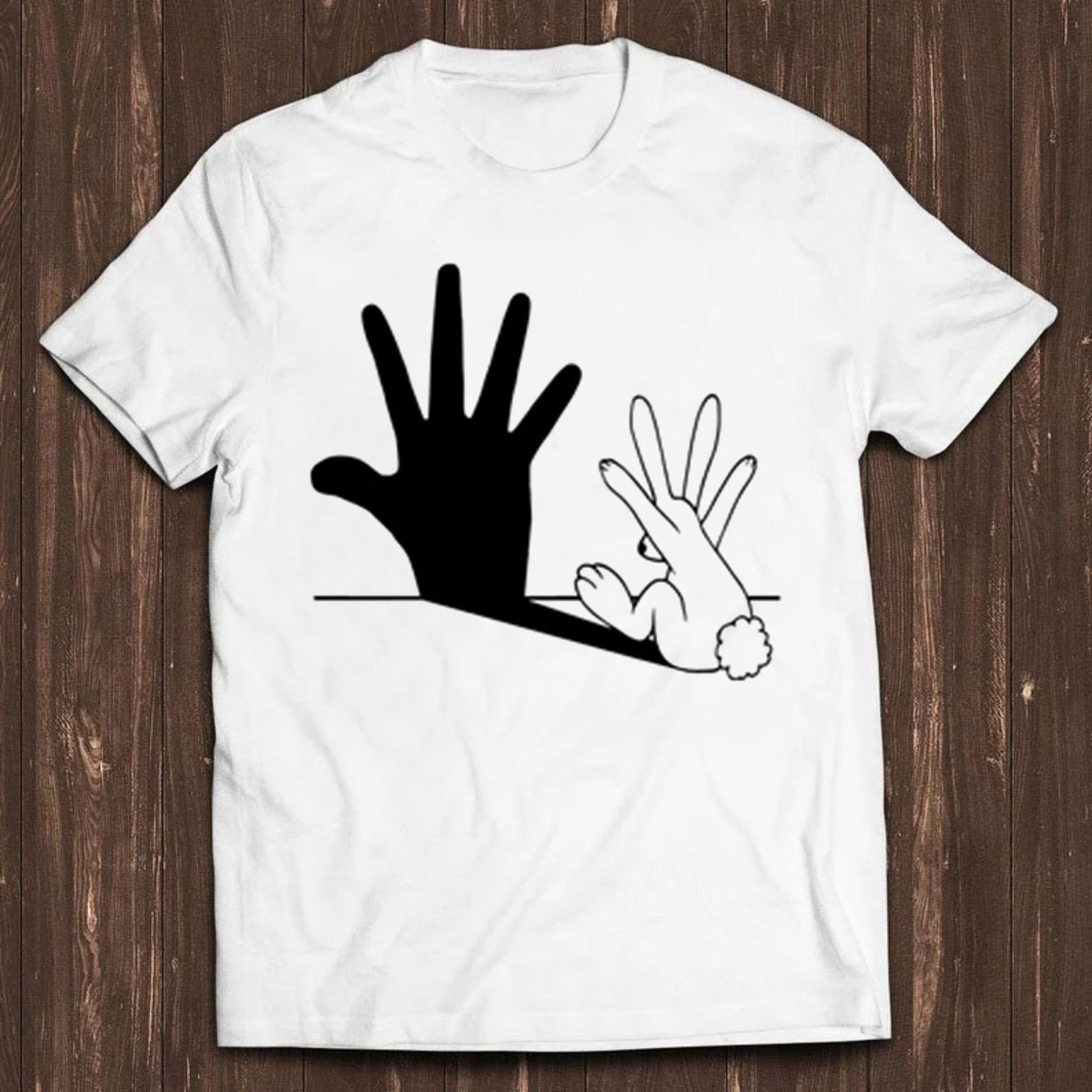 Rabbit Hand Shadow Art Cool Gift Tee T Shirt C530 3XL