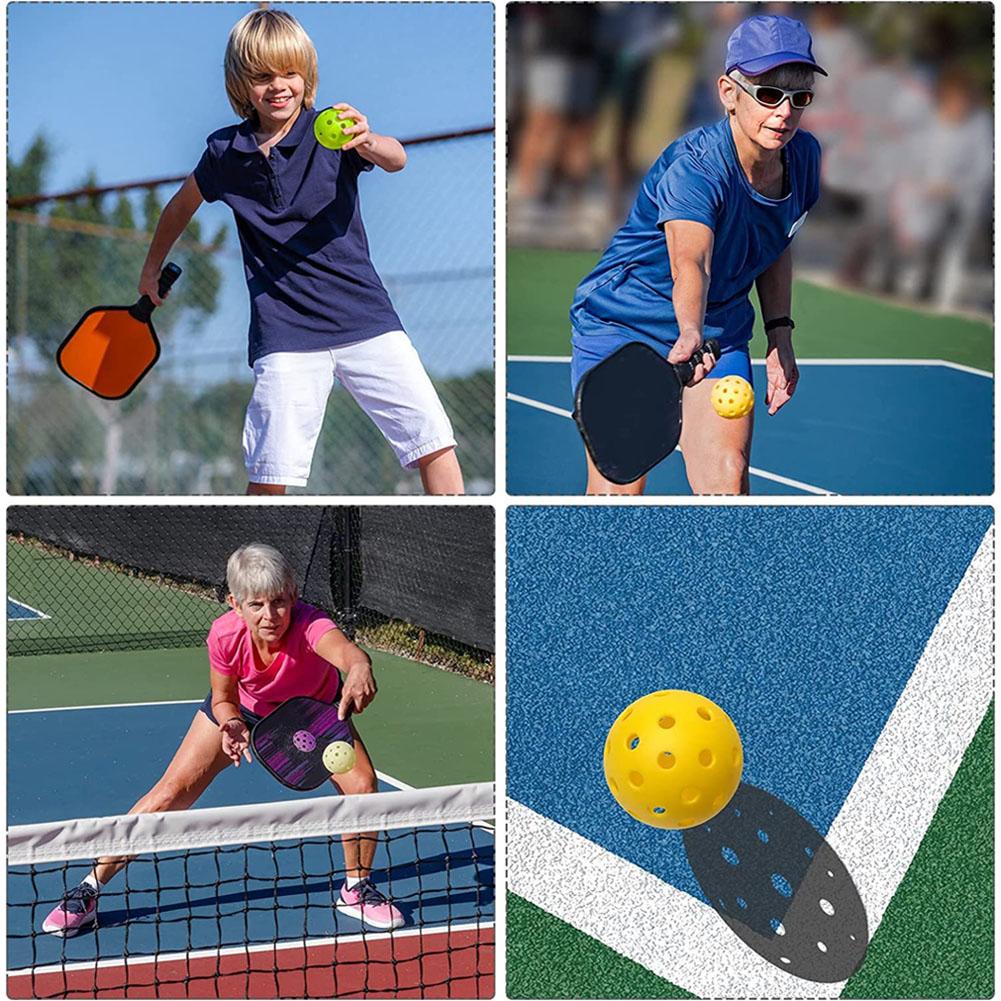 6 Pack Pickleball Balls 40 Holes High Bounce Outdoor Pickleballs With Mesh Bag For Sport Indoor Play Gifts For Pickleball Lovers