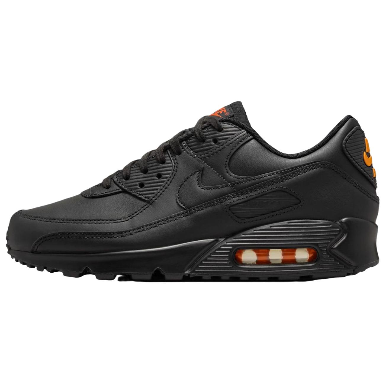 

Nike Air Max 90 Men Black Safety Orange Retro Running Lifestyle Casual Sneakers IF5446-002 EU 40.5