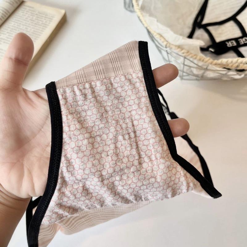 Damen Mode Trend Frühling und Sommer Buchstabe Taille Ausgeschnitten Reine Baumwolle Schritt Eisseide Taille Dreieck Slip