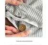 Solid Color MUJI Style Washed Cotton Jacquard Buttoned Dormitory Bedding Set – Super Soft, 4-Piece Set