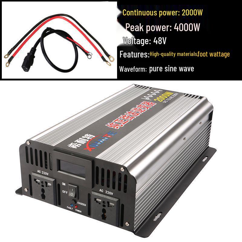 Pure Sine Wave Inverter 3000W/2000W/1000W, 12V/24V/48V to 220V for Car and Home Use