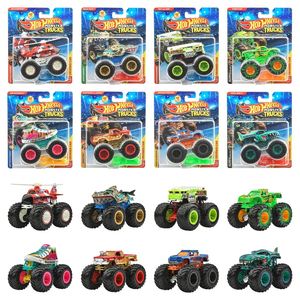 Hot Wheels Monster Trucks Assortment 8 Miniature Box Set 164 - Vehicles/Toys - (Ages 3+) - Multi-color FYJ44-982C