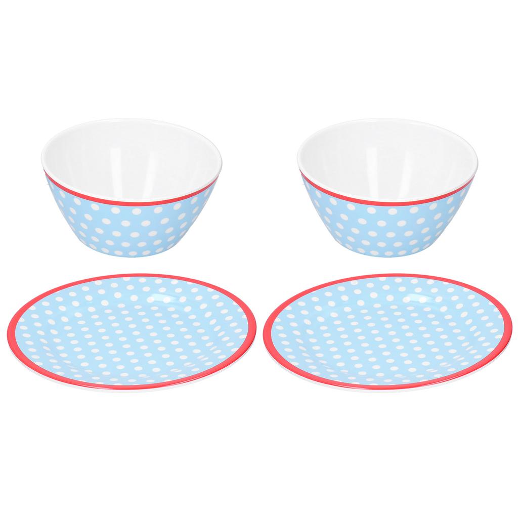 4Pcs Set Salad Fruit Plate Dish Bowl Set Dinnerware Tableware for Home Restaurant Supplies