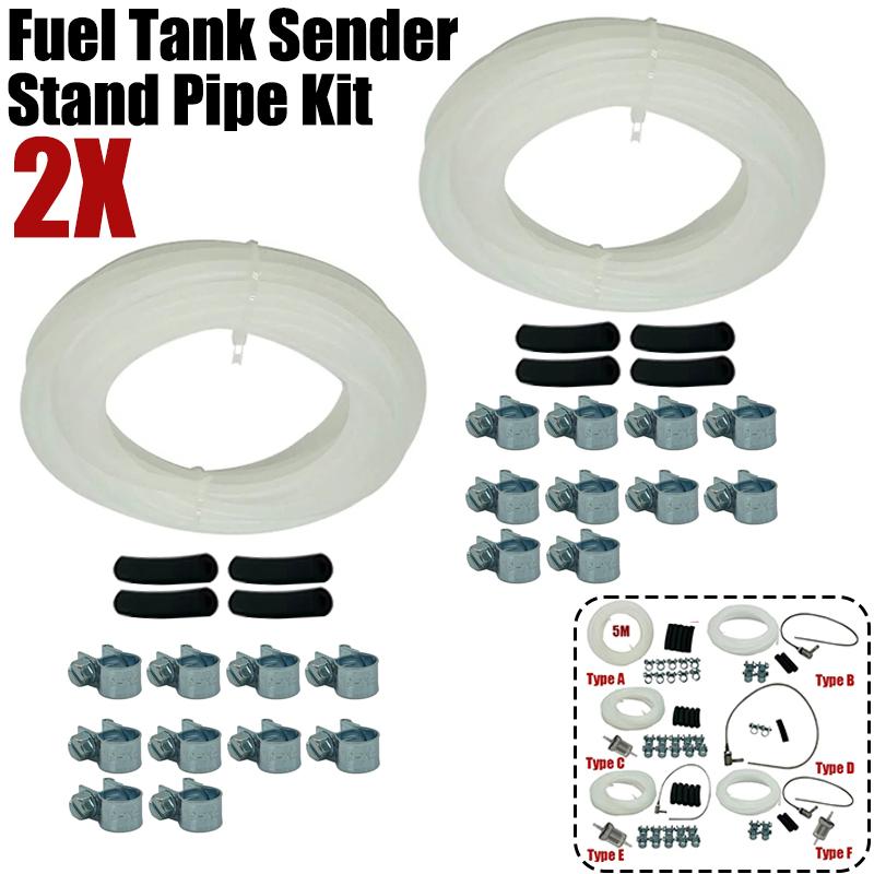 2X Fuel Tank Standpipe Kit Replaceable Parking Heater Fuel Line Oil Fuel Filter for Eberspacher Webasto Heater Diesel Hose Clip 2 x Type D