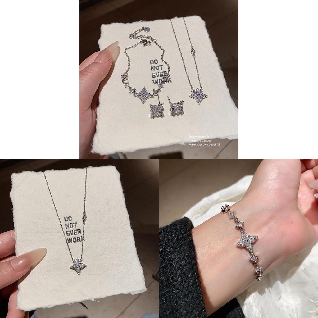 Enkelt Stjärn Zirkon Hängsmycke Halsband För Kontorskläder Och Vardagsmode