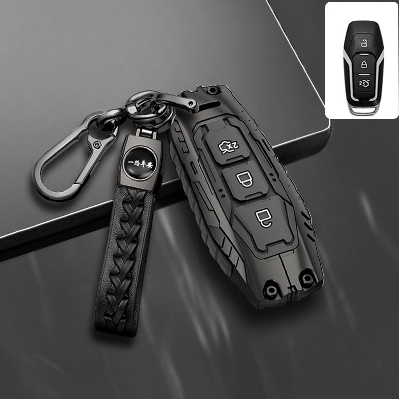 For Ford Focus 3 4 ST Mondeo 5 MK5 Mustang F-150 Explorer Edge Fiesta Kuga MK3 4 Zinc Alloy Car Remote Key Case Cover Holder
