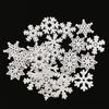 50PCS Snowflake Decorations Wood Slices Ornaments Christmas Cutouts Buttons Tags for Xmas Tree Hanging Painting DIY Crafts