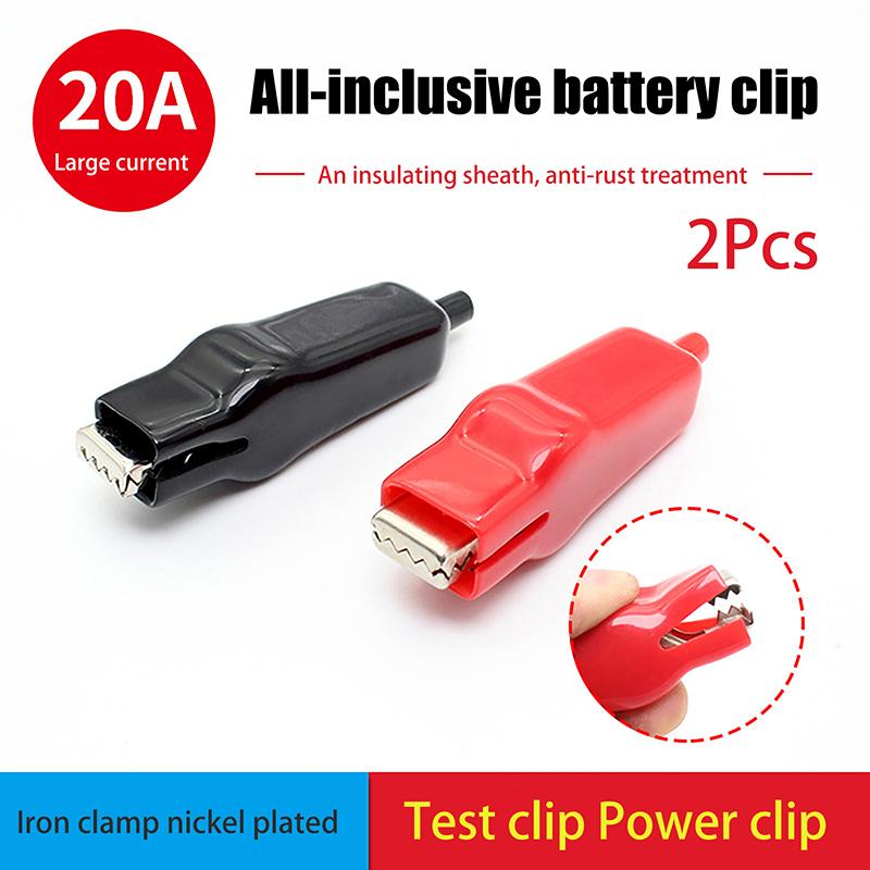 

2Pcs Alligator Clip 20A Pvc Sheathed Alligator Clamps Diy Test Leads Crocodile Electrical Clips Electrical Tool Parts one size