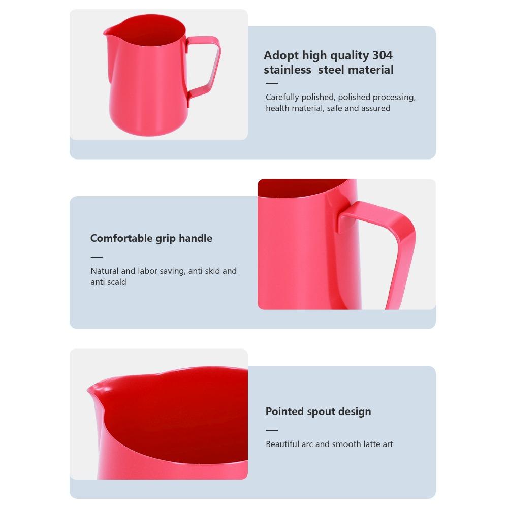 600ml Capacity Milk Frothing Jug Pointed Spout Stainless Steel Frothing Pitcher  Latte Art