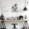 Wall Decor Daisy Flower Metal Art Black Minimalist Indoor Outdoor Housewarming Gift