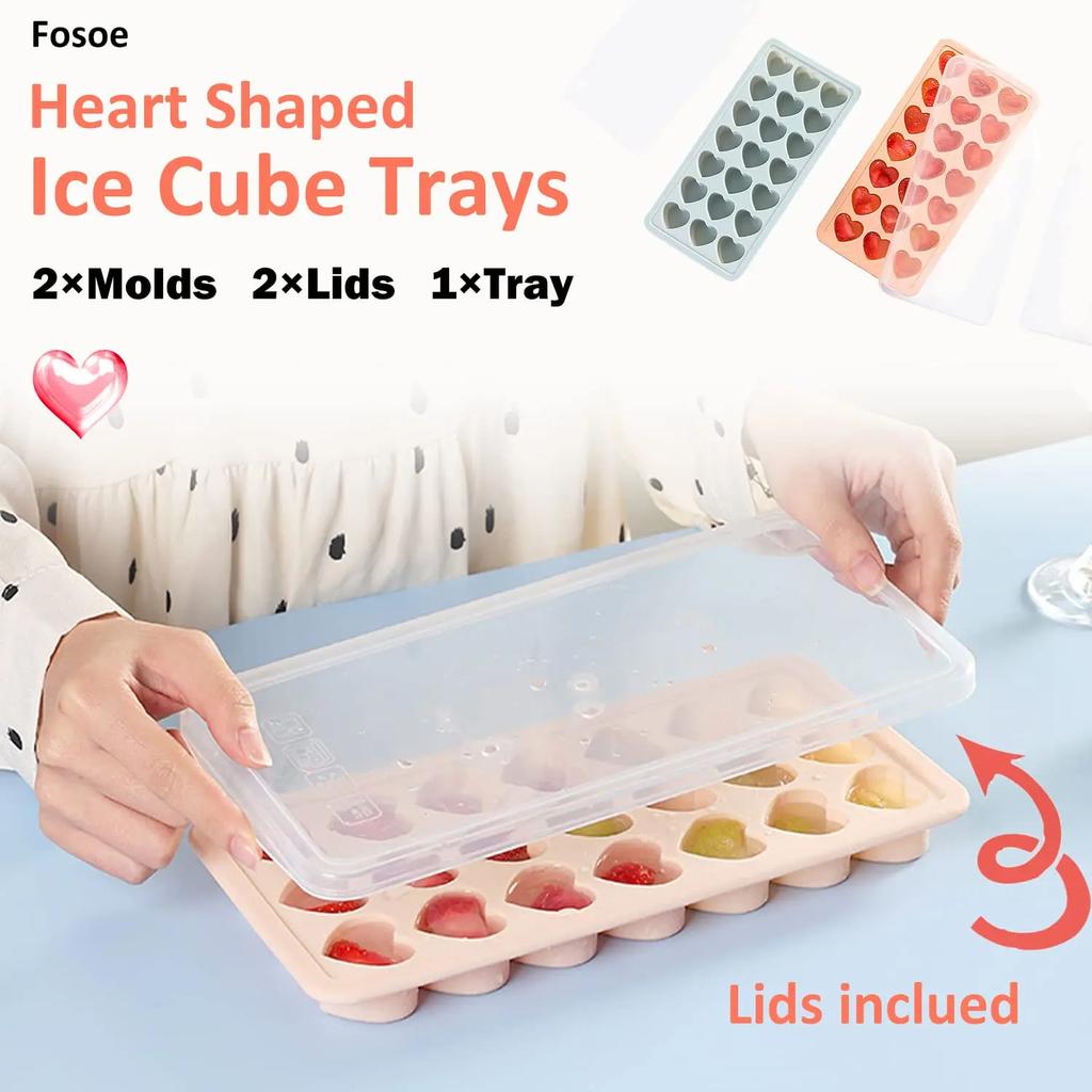 24 Grid Ice Cube Tray Silicone Mold Heart Shape Ice Cube Tray Mold Ice Maker Non-toxic Reusable Bar Pub Wine Ice Blocks Maker