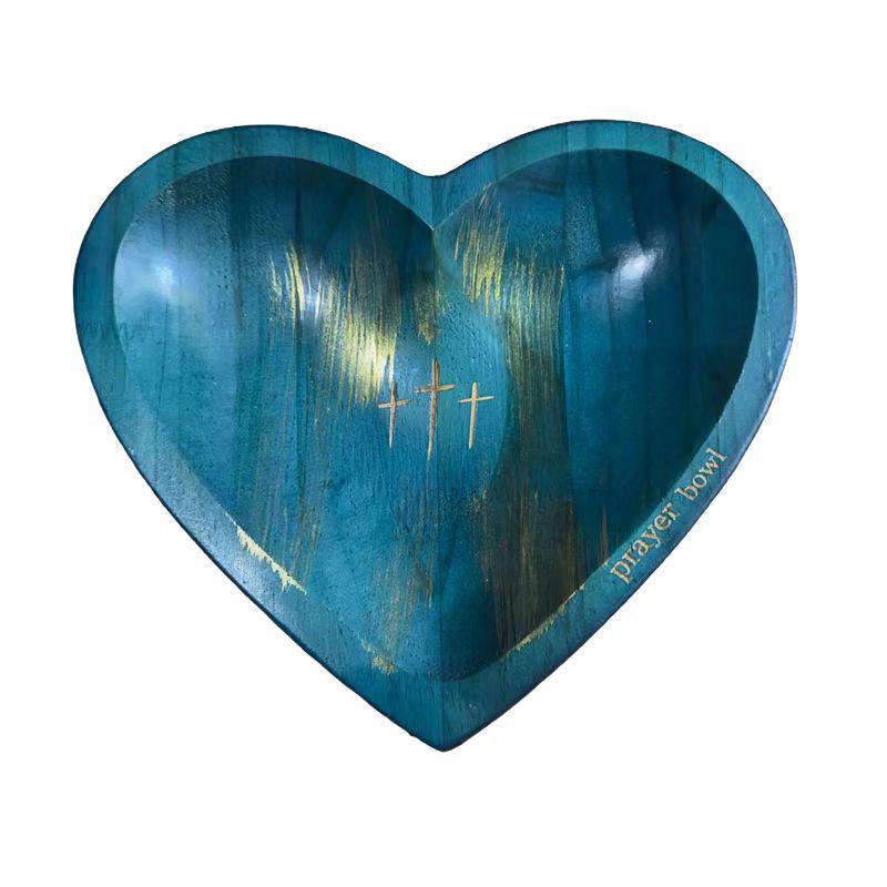 Heart Prayer Bowl: Creative Wooden Heart-Shaped Gift for Couples