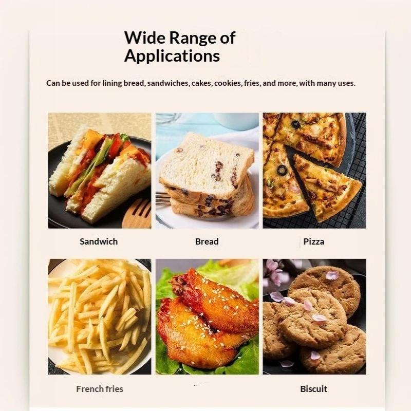 Nonstick Baking Paper 50 Sheets Food Grade Greaseproof Heat Resistant Waterproof Liners for Air Fryer Oven Roasting